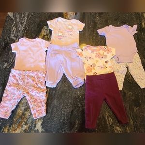 4 onesies and pants sets